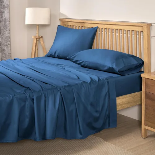 Vista 32 de Sábanas de Cama de Algodón 100% Natural Juego de Sábanas Twin de Tejido Satinado de Una Sola Capa de 500 TC Ropa de Cama Sólida Suave