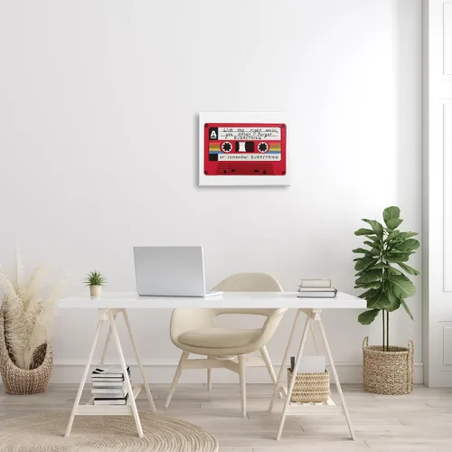 Vista 4 de Stupell Industries 'With The Right Music Vintage Cassette' Canvas Art Stupell Industries 20 x 16 Inches, Easy to Hang and Sturdy, Made in USA