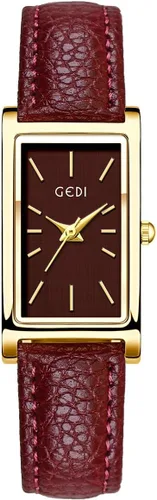 Vista 12 de FANMIS Reloj de pulsera vintage para mujer, clásico, rectangular, analógico, de cuarzo, ultradelgado, brazalete de moda, reloj de negocios