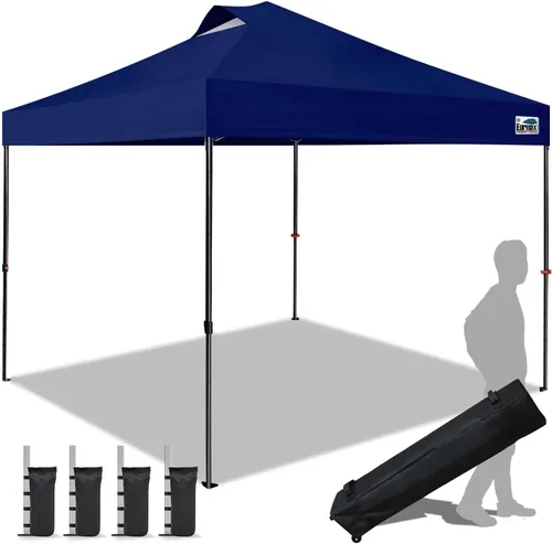 Vista 12 de Eurmax Tienda de campaña desplegable de Estados Unidos de 10 x 10, tienda de campaña para eventos de grado comercial con bolsa rodante patentada sin