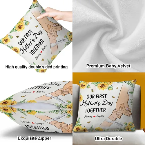 Vista 4 de Hyturtle Personalized Best Mom Pillow with Insert – Custom Gift for Mother from Daughter Son – Inspirational Cushion for Birthday, Christmas, Mom