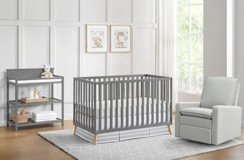 Vista 2 de Oxford Baby Cozy Nest - Cuna convertible isla, color gris paloma/natural