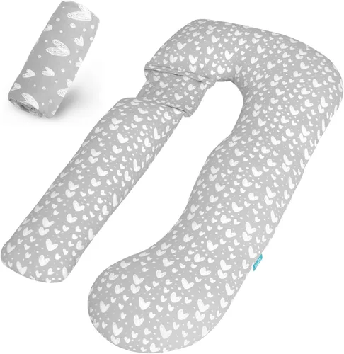 Vista 9 de Funda de almohada de embarazo en forma de U 100% algodón (solo funda de almohada), funda de repuesto súper suave que se adapta a la mayoría