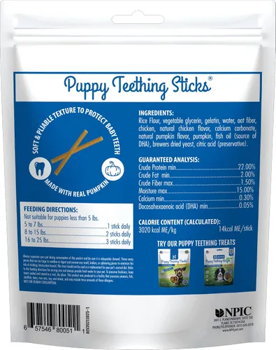 Vista 2 de N-Bone - Palitos de dentición para cachorros, sabor calabaza, palitos naturales para cachorros masticables y golosinas para la dentición