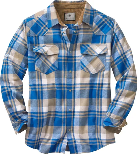 Vista 9 de Legendary Whitetails Camisa de franela para hombre, tipo vaquera, con botones, de algodón cepillado negro espiga