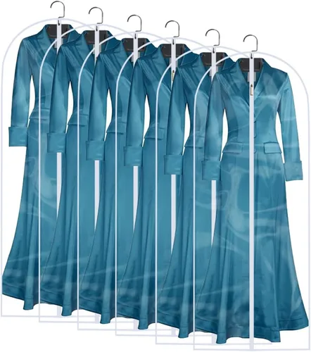 Vista 11 de Bolsas transparentes para colgar ropa de viaje (juego de 6) bolsas de traje para almacenamiento de ropa, bolsas de almacenamiento de ropa, funda