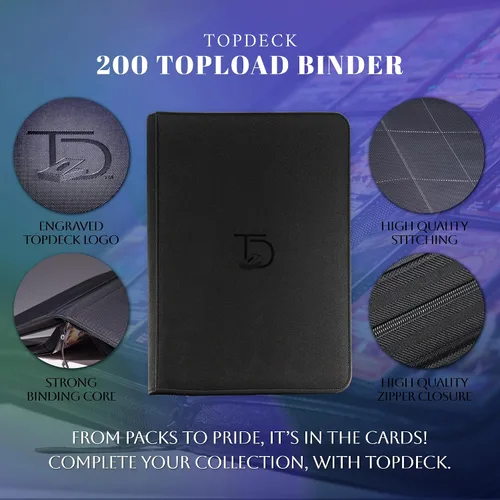 Vista 3 de TopDeck 200 TopLoader Binder - Carpeta álbum de 9 bolsillos para tarjetas - Fundas de almacenamiento seguro TCG - Compatible con Yugioh, Magic the