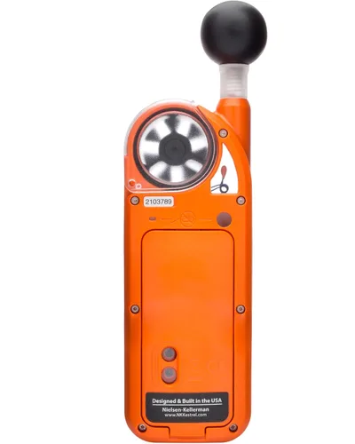 Vista 3 de Kestrel 5400 Heat Stress Tracker Pro con eslabón, brújula y soporte de paleta, naranja
