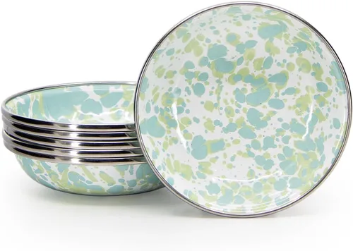 Vista 8 de Golden Rabbit Juego de 6 cuencos de degustación de esmaltes, 4 onzas, remolino negro, juego de 6 Set of 6 Bowls, 4 ounces