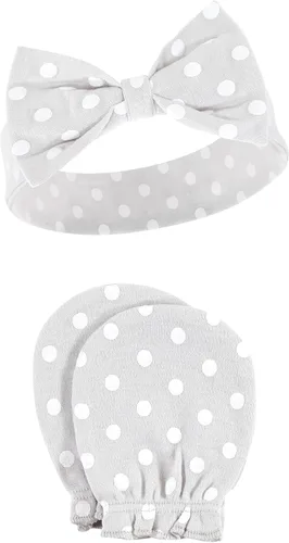 Vista 163 de Hudson Baby Conjunto de diadema de algodón y manoplas para rascar para bebé