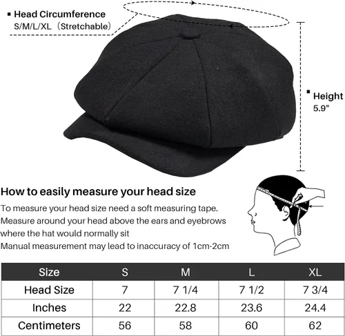 Vista 4 de POUDAY Gorra de Newsboy para hombres y niños, gorra irlandesa de Boston, gorra de taxista para hombre, gorra plana de verano