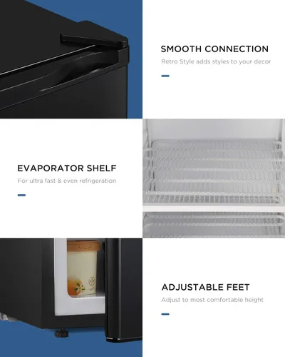 Vista 5 de Mini congelador vertical para congelador pequeño compacto (negro, 3.0 pies cúbicos)