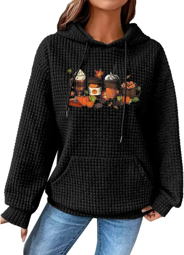 Vista 19 de SHAOBGE Sudaderas con capucha de gran tamaño para mujer, sudaderas con capucha para entrenamiento, suéteres casuales y cómodos trajes de moda