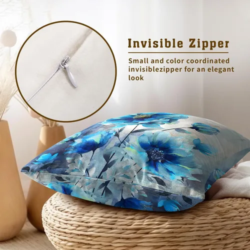 Vista 26 de Giwawa Juego de 2 fundas de almohada decorativas con diseño floral de girasol de 16 x 16 pulgadas, fundas de cojín decorativas para el hogar, sofá