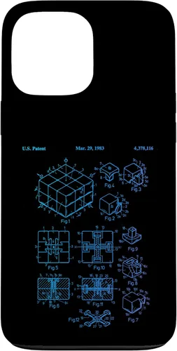 Vista 24 de Carcasa de matemáticas retro para iPhone 16 de cubo de rompecabezas competitivo Rubik Patent Speed Cubing