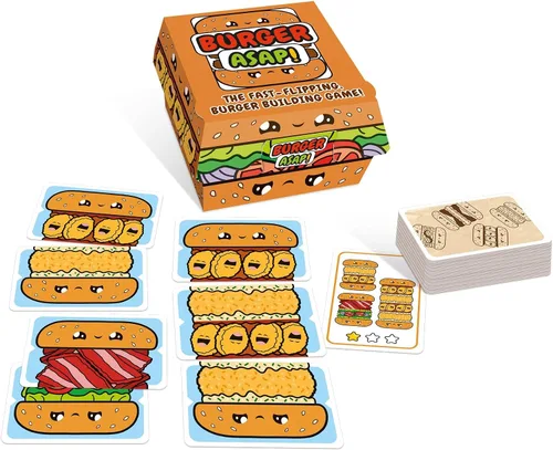 Vista 2 de Blue Orange Juego de cartas Games Burger ASAP! - Juego de cartas para familia o niños, juego de fiesta para 2 a 5 jugadores. Recomendado para edades