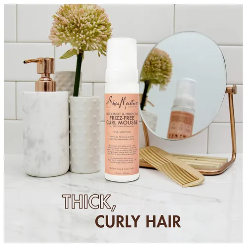 Vista 6 de SheaMoisture Crema para el cabello con batido y mousse para cabello grueso y rizado