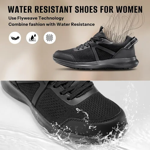 Vista 3 de SPIEZ Zapatos antideslizantes para servicio de alimentos para mujer, zapatos de trabajo para enfermera, zapatos antideslizantes para chef