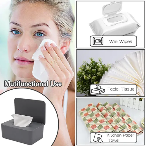 Vista 4 de NOVWANG Paquete de 3 dispensadores de toallitas para bebés con tapas, mantiene las toallitas frescas, contenedor de toallitas recargables con diseño