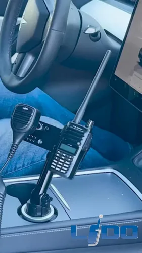 Vista 2 de Lido Soporte para vasos con ajuste de altura y soporte de micrófono para Anytone BaoFeng Icom Kenwood Yaesu Wouxon HT