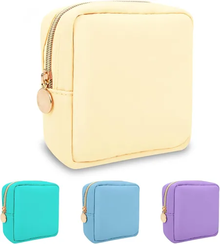 Vista 55 de izuzta Nylon Lager Pequeño Slim Mini Maquillaje Bolsa Organizador, Beige, Viajes