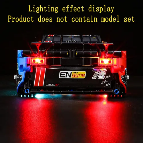 Vista 5 de GEAMENT Kit de luces LED compatible con NASCAR Next Gen Chevrolet Camaro ZL1 – para Technic 42153 (juego de modelos no incluidos)