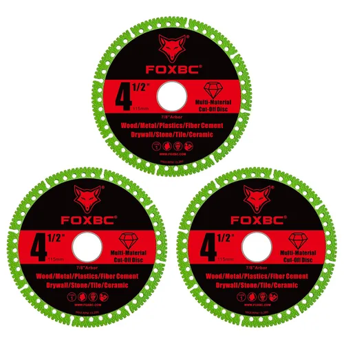 Vista 2 de FOXBC Discos de corte multimaterial indestructibles de 4-1/2 pulgadas para amoladoras angulares, eje de 7/8" - Paquete de 3