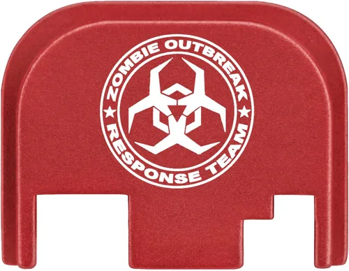Vista 67 de NDZ Performance Gen 1-4 Rear Slide Cover Plate for Glock 9mm .40 .357 .45 Laser Engraved Popular Images in Black Aluminum - Choose Image