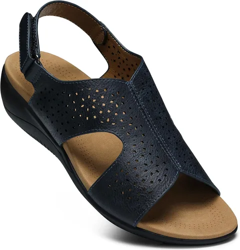 Vista 8 de SHIBEVER Sandalias planas para mujer, cómodas y elegantes, con soporte de arco ortopédico, puntera abierta, sandalias de verano para caminar