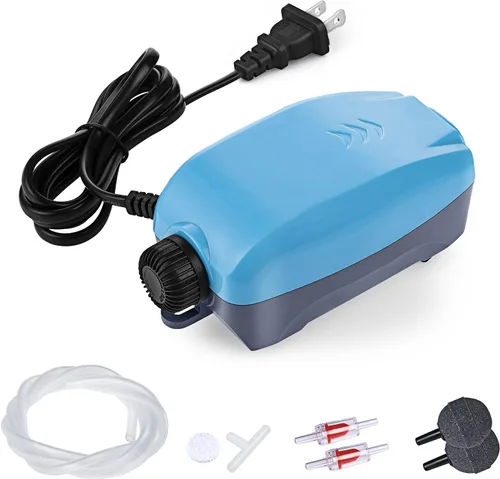 Vista 7 de HITOP 3W 80GPH Adjustable Aquarium Air Pump, Upgrade Quiet Oxygen Pump, Powerful Air Aerator for Fish Tank up to 120 Gallon