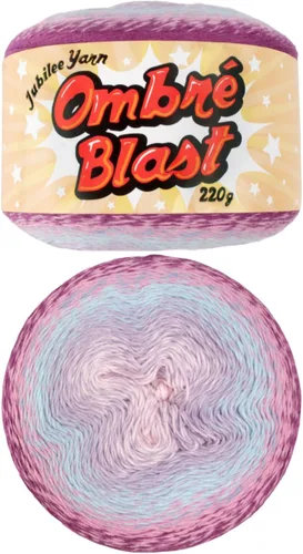 Vista 30 de JubileeYarn - Hilo Ombré Blast (7.76 oz/torta de algodón para bebé, 1 torta)