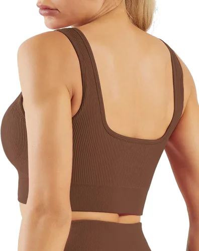Vista 3 de Conjunto de entrenamiento acanalado sin costuras para mujer