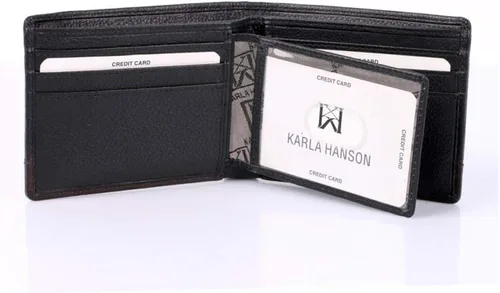 Vista 4 de KARLA HANSON - Cartera de piel con bloqueo RFID para hombre con tarjetero