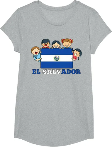 Vista 77 de Camiseta salvadoreña del Mes de la Herencia Hispana con la bandera de El Salvador para niños, Negro