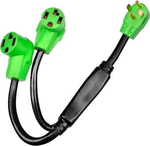 Vista 7 de RVMATE Divisor de secadora de 3 clavijas de 30 amperios, NEMA 10-30P a (2) 10-30R Y receptáculo de 26.5 pulgadas, construido para durar, chaqueta