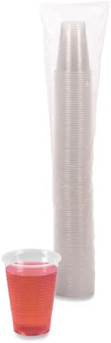 Vista 2 de Boardwalk BWKTRANSCUP9CT - Vasos fríos de plástico de polipropileno de 9 onzas - translúcidos (100 tazas/manga, 25 mangas/caja)