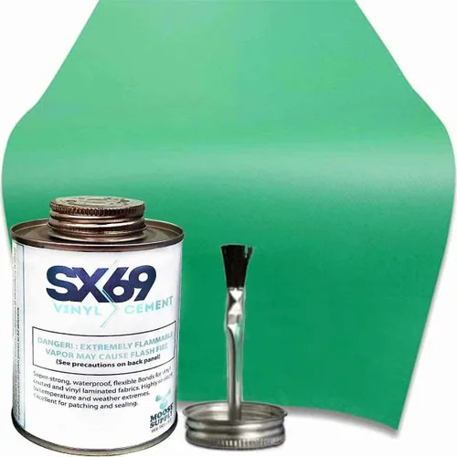 Vista 17 de SX 69 Kit de reparación de vinilo Kit de reparación de casa inflable Rojo Incluye adhesivo de 4 onzas y rollo de vinilo para reparaciones