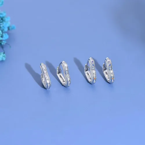 Vista 4 de Aretes de aro de plata de ley 925, hipoalergénicos, con forma de corazón, estrella y mariposa, para mujer, aretes colgantes con forma de corazón