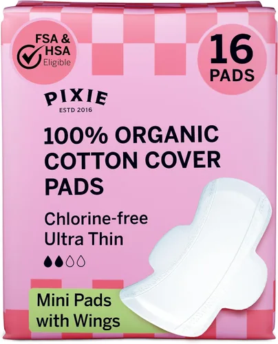 Vista 16 de Pixie - Almohadillas posparto ultra finas de algodón orgánico para mujer, absorción extra abundante con alas, a prueba de fugas, hipoalergénicas