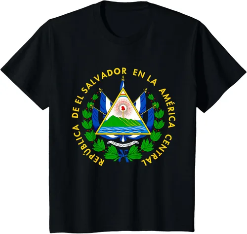 Vista 45 de Camiseta con diseño de emblema de la bandera de El Salvador