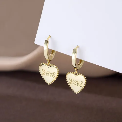 Vista 3 de SLUYNZ Stering - Aretes de aro pequeños con forma de corazón de plata para mujer