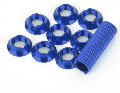 Vista 3 de Dilwe Transmisor RC Interruptor de engranajes Tuercas de bloqueo Vehículos Piezas de repuesto de aluminio para kits de control remoto FUTABA