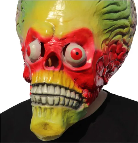 Vista 4 de ifkoo - Máscara para el cerebro alienígena de látex de cabeza completa para disfraz de Halloween
