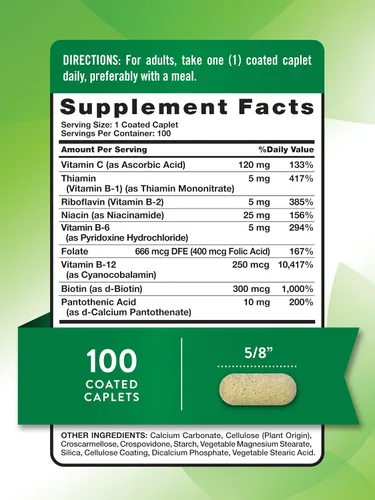 Vista 2 de Nature's Truth Vitamina B Complex Plus Vitamina C 100 cápsulas Suplemento vegano, sin OMG y sin gluten