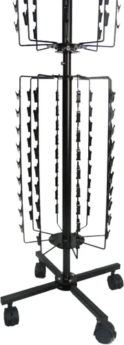 Vista 2 de FixtureDisplays® Estante de clips de suelo con cabecera, giratorio, 144 clips - negro 15967-NEW-NF