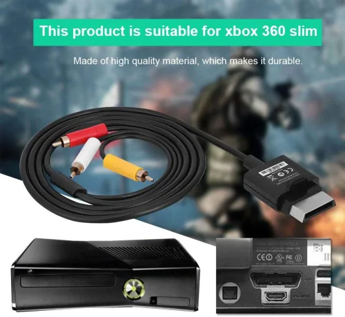 Vista 7 de Cable AV de TV, cable de 5.9ft, componente ABS, cable de audio y vídeo, cable para Xbox 360 Slim