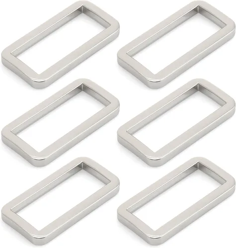 Vista 14 de CRAFTMEMORE Hebilla de anillos rectangulares planos de metal para bolsa, correa de cinturón, acabado de calidad de bucle resistente, paquete de 6
