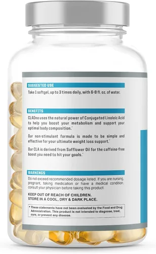 Vista 2 de NutraOne Nutrition Suplemento CLAOne de ácido linoleico conjugado (CLA) Suplemento natural* (90 cápsulas)
