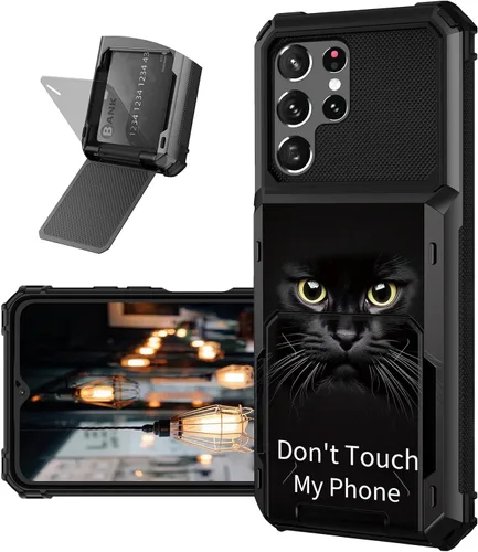 Vista 31 de Funda tipo cartera para Samsung Galaxy S22 Ultra con ranura para tarjetero, funda con tapa híbrida de doble capa, resistente, a prueba de golpes