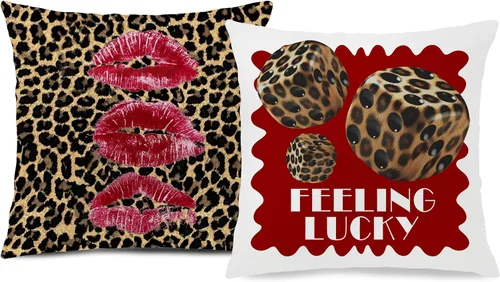 Vista 26 de Trendy Leopard Cheetah Print Pillow Covers 18x18 Set of 4